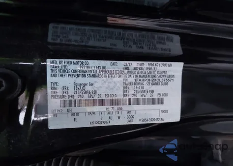 2012 Ford Focus Sel из США, поврежденный, VIN 1FAHP3H2XCL375571